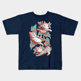 Cats Playing in the Garden Kids T-Shirt